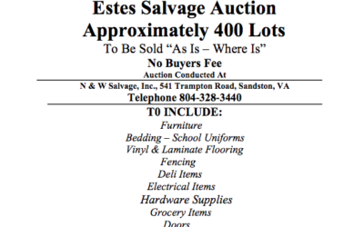 Wed Feb 6, 2019 Estes Salvage Auction