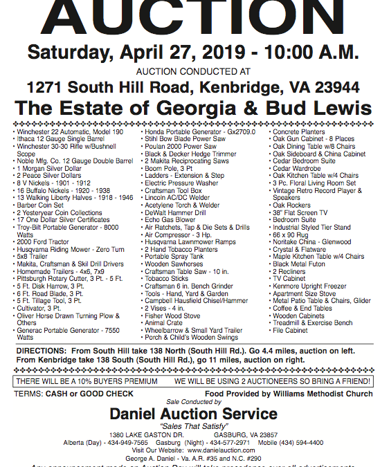 Sat Apr 27 2019 Estate Auction