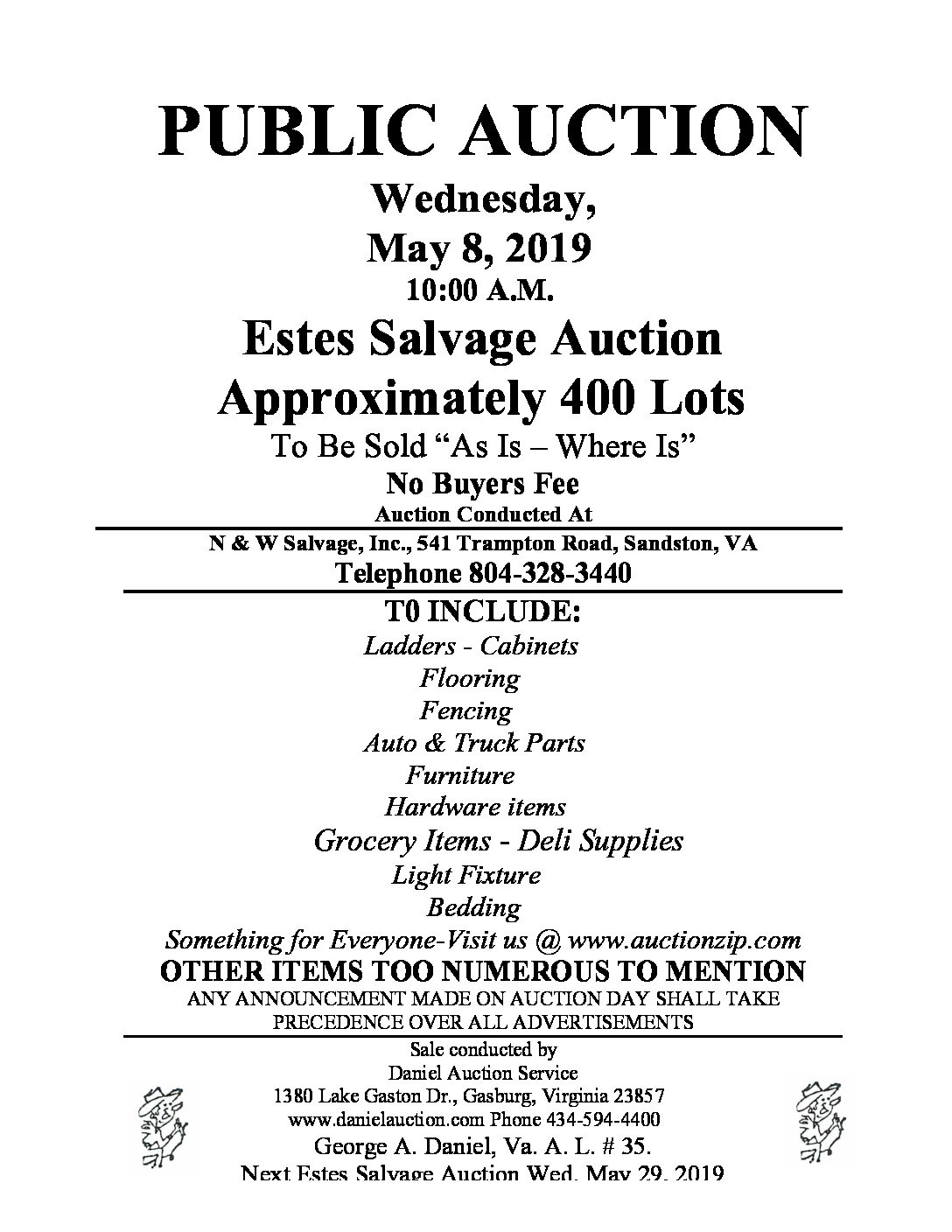 Wed May 18 2019 Estes Salvage Auction