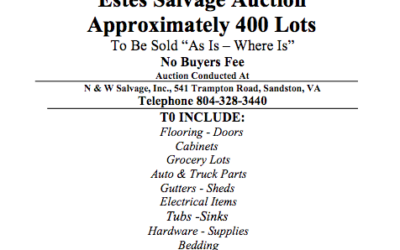 Wed June 19 2019 Estes Salvage Auction