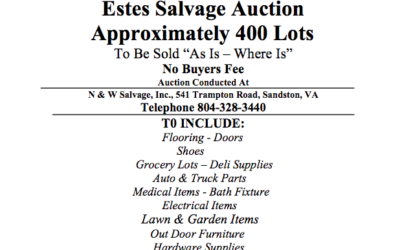 Wed July 10 2019 Estes Salvage Auction