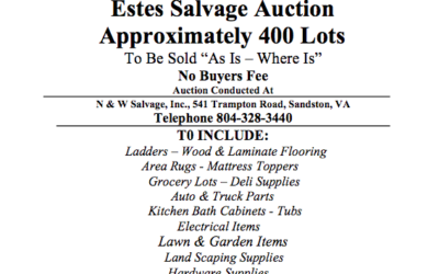 Wed August 21 2019 Estes Salvage Auction