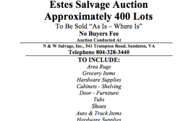 Wed September 11 2019 Estes Salvage Auction