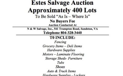 Wed October 2 2019 Estes Salvage Auction