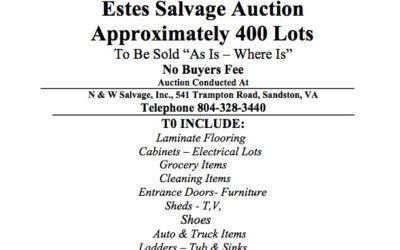 Wed October 23 2019 Estes Salvage Auction