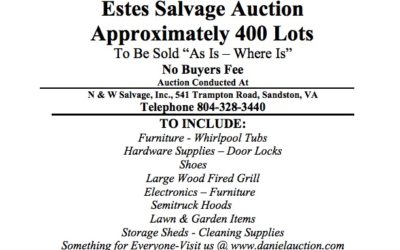 Wed January 29, 2020 Estes Salvage Auction