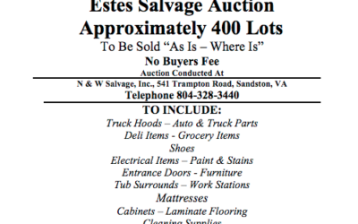 Wed January 8, 2020 N&W Salvage Auction