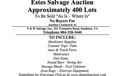 Wed July 15, 2020 Estes Salvage Auction