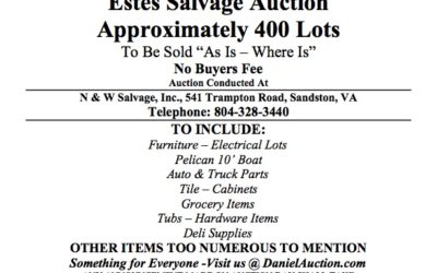 Wed March 31, 2021 Estes Salvage Auction