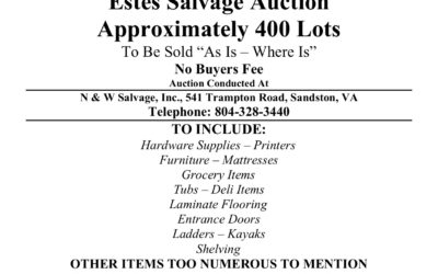 Wed June 1, 2021 | Estes Salvage Auction