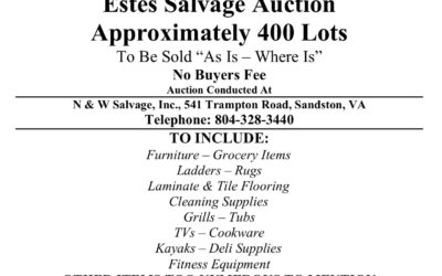 Wed August 25, 2021 | Estes Salvage Auction