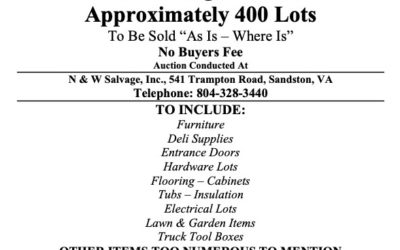 Wed. April 27, 2022 | Estes Salvage Auction