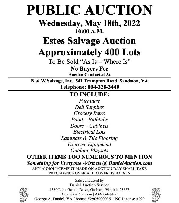 Wed. May 18, 2022 | Estes Salvage Auction 