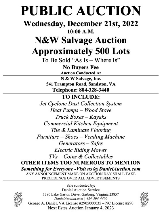 N&W Salvage Auction 12.21.22