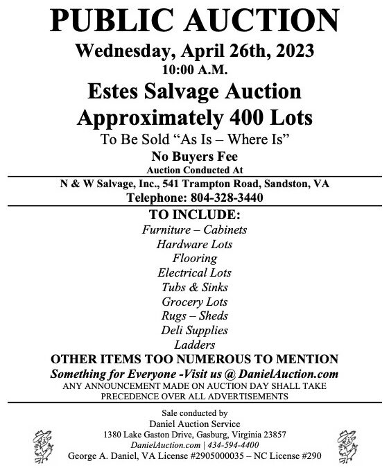 Wed. April 26, 2023 | Estes Express Lines Auction     