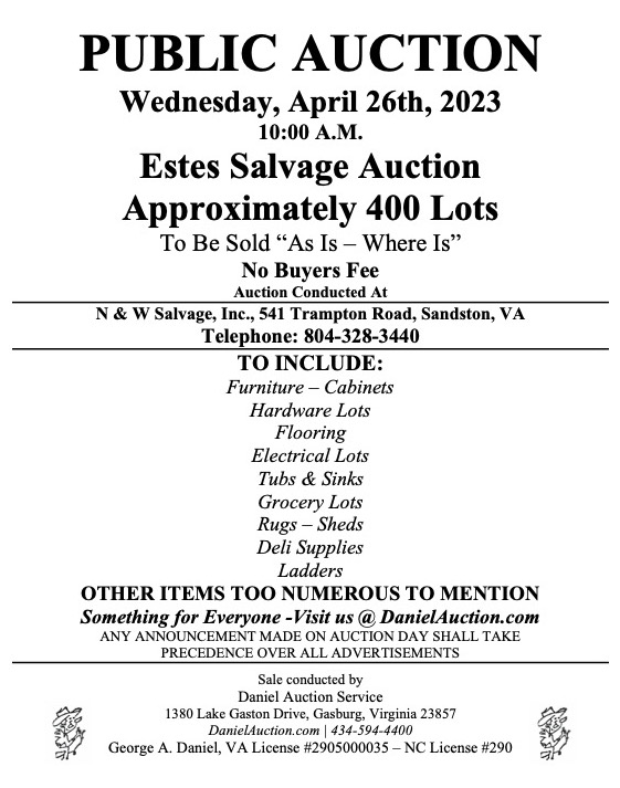 Daniel Auction Service | Estes Express Lines Auction 4.26.23