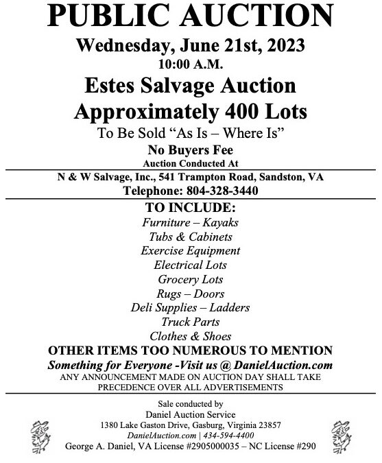 Wed. June 21, 2023 | Estes Express Lines Auction     