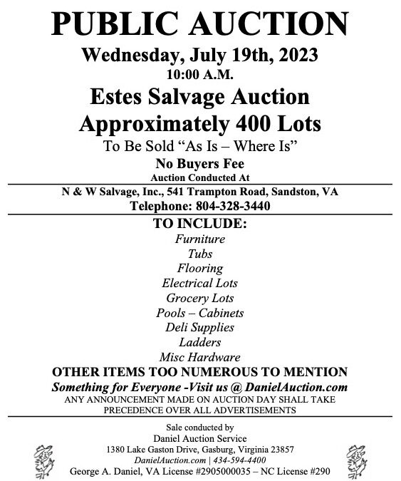 Wed. July 19, 2023 | Estes Express Lines Auction     