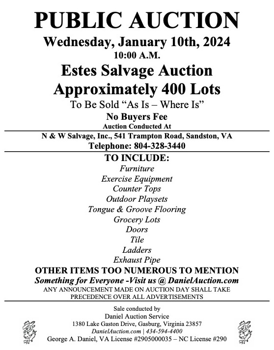 Daniel Auction | Estes Express Lines Auction 1.10.24