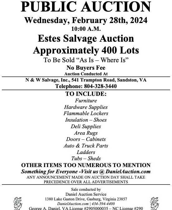 Wed. February 28, 2024 | Estes Express Lines Auction     