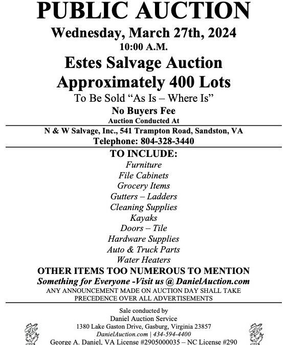 Wed. March 27, 2024 | Estes Express Lines Auction     