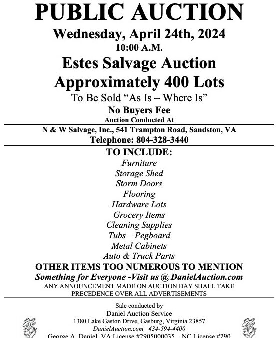 Daniel Auction Service | Estes Express Lines Auction 4.24.24