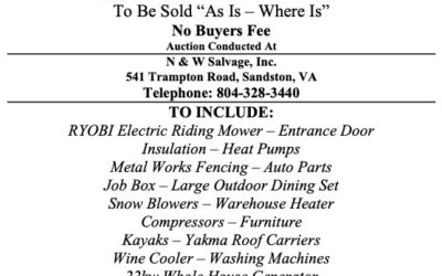 Wed. May 1, 2024 | N&W Salvage Auction