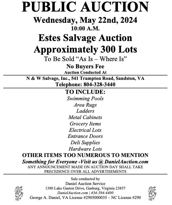 Wed. May 22, 2024 | Estes Express Lines Auction     