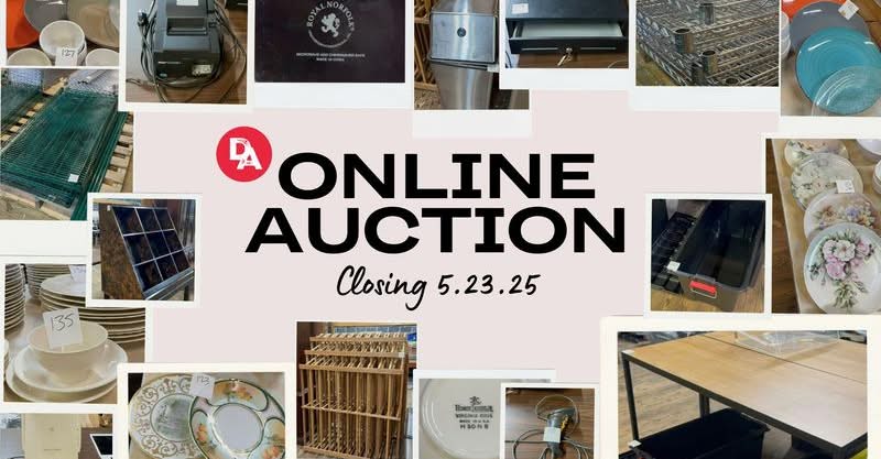auction info poster with items